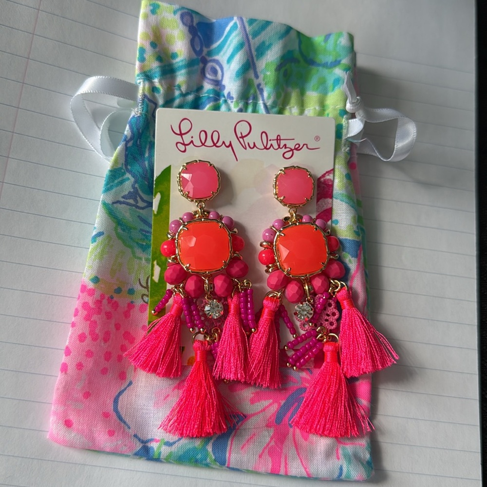 Lilly Pulitzer waterside earrings Kitschy Coral